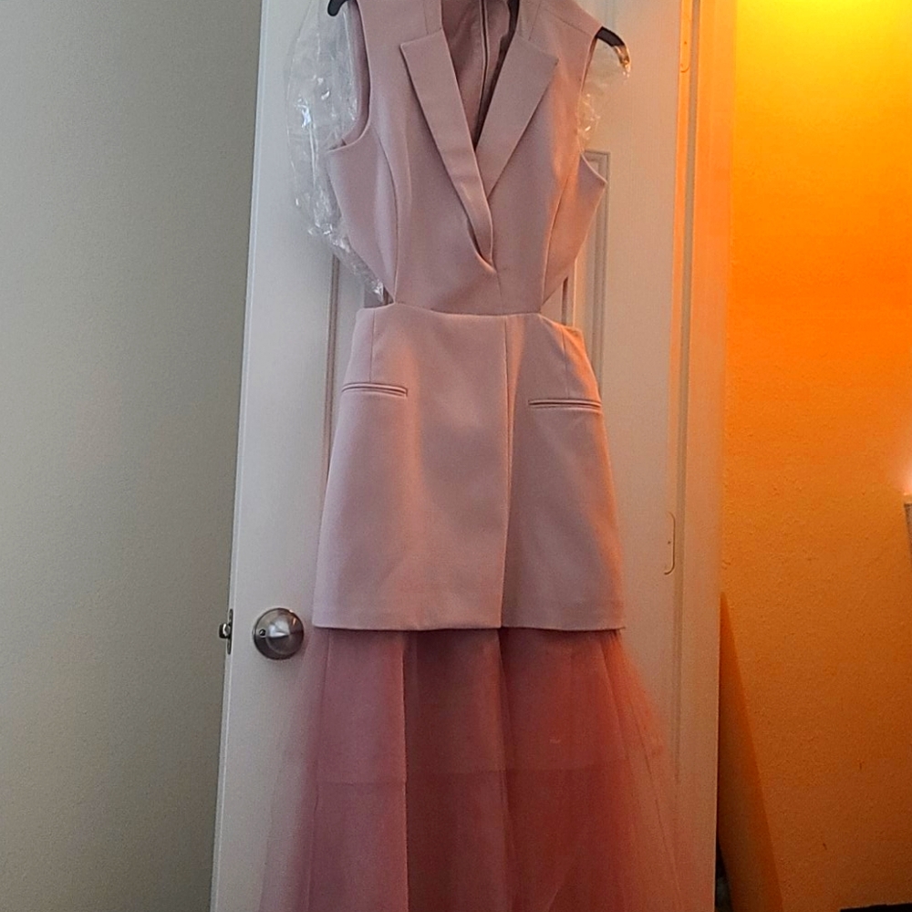 BCBG Sexy Cutout Vest Tulle Dress